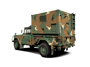 Communication shelter mounted vehicle image